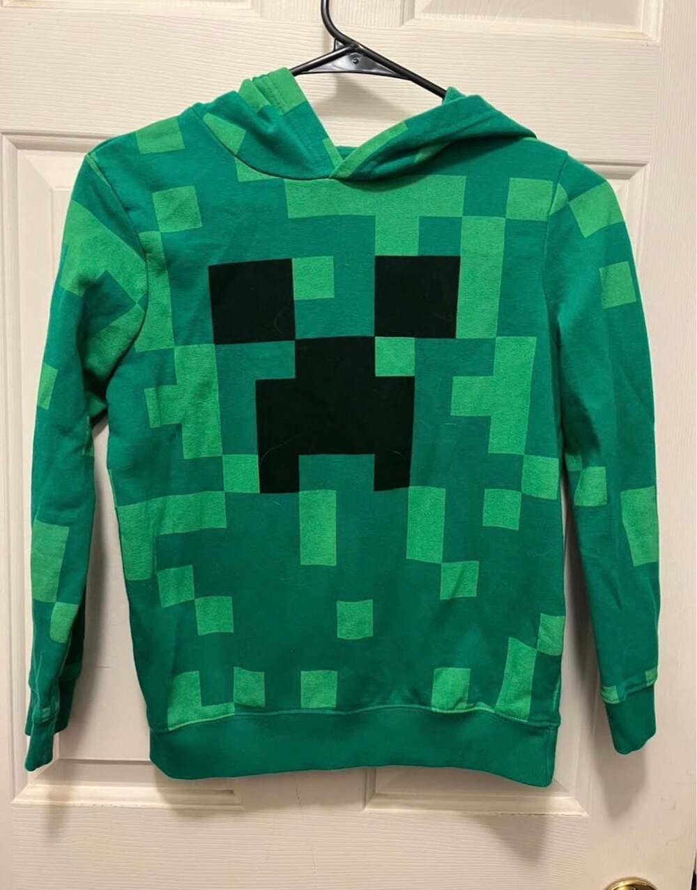 Minecraft Boys Creeper Pixel Pattern Fleece Hoodie